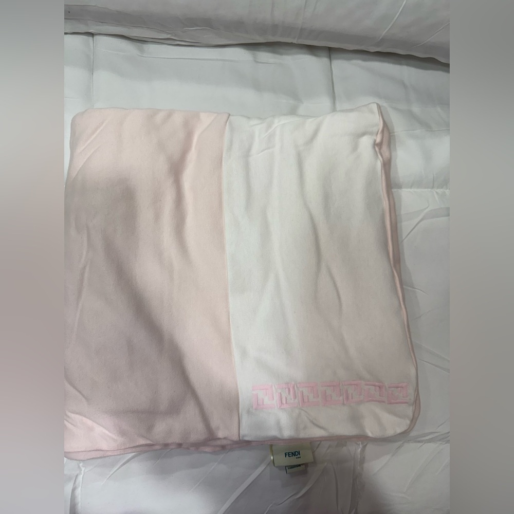 Fendi Blush Pink and White Throw - Picture 2 of 4